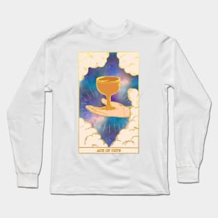 Ace Of Cups - Tarot Card Print - Minor Arcana Long Sleeve T-Shirt